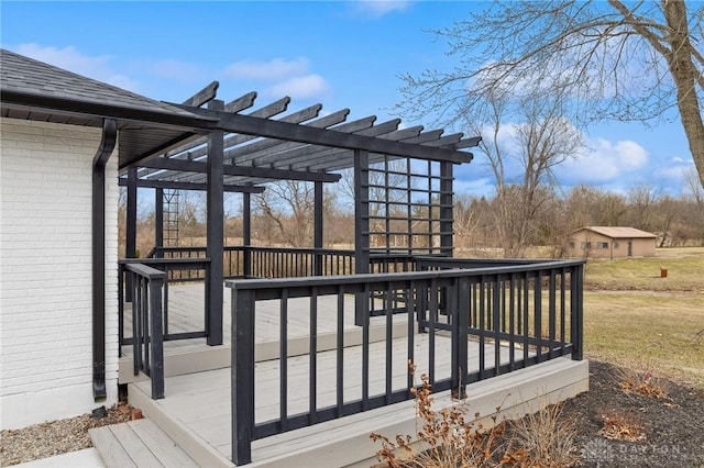 wooden deck with a pergola