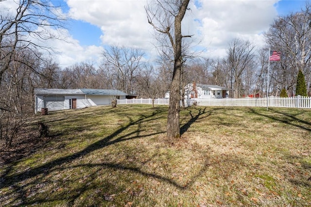 view of yard featuring a fenced backyard