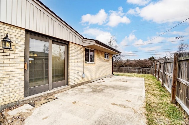 view of patio featuring a fenced backyard