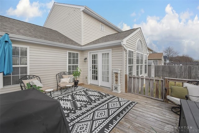 wooden deck with fence