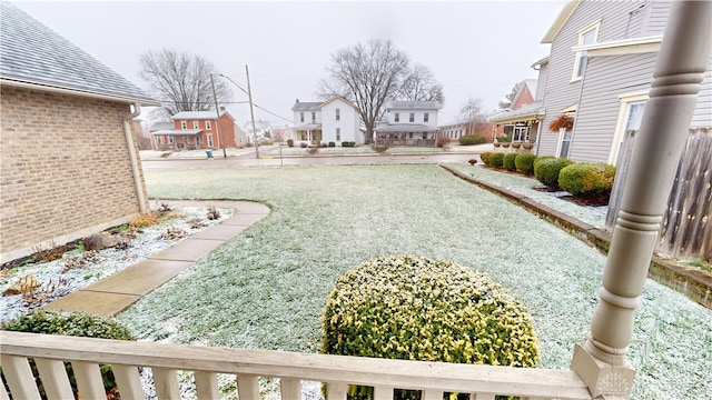 view of yard featuring a residential view