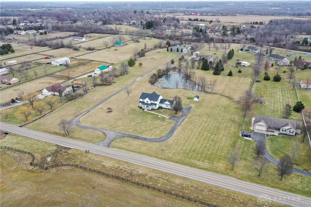 drone / aerial view featuring a rural view