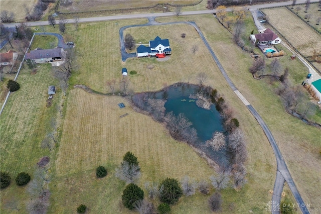 aerial view featuring a rural view