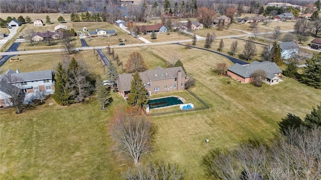 drone / aerial view with a residential view