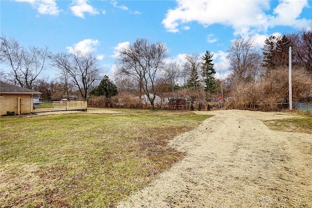 view of yard with fence