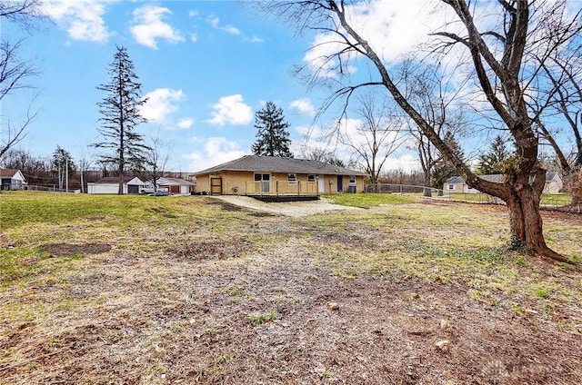 view of yard featuring fence