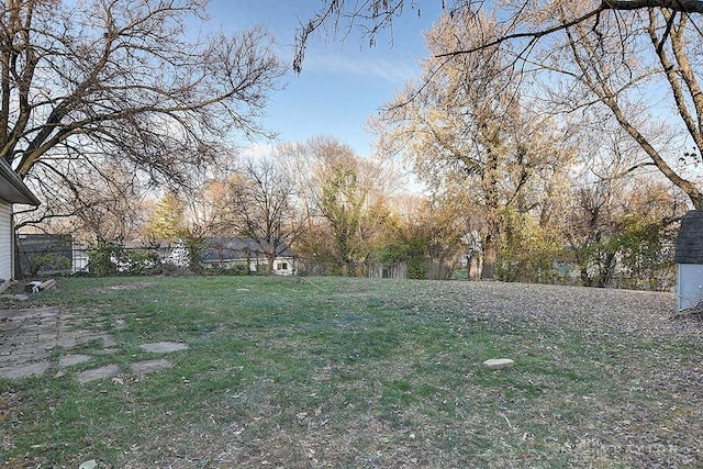 view of yard with fence