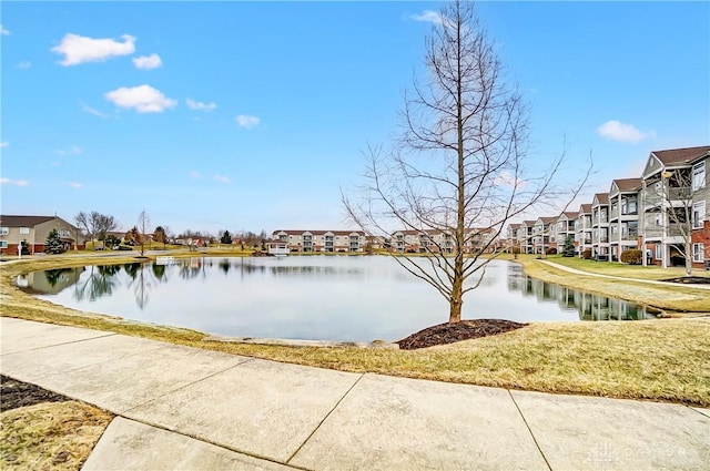 property view of water featuring a residential view