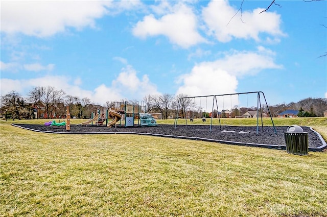 community playground with a yard