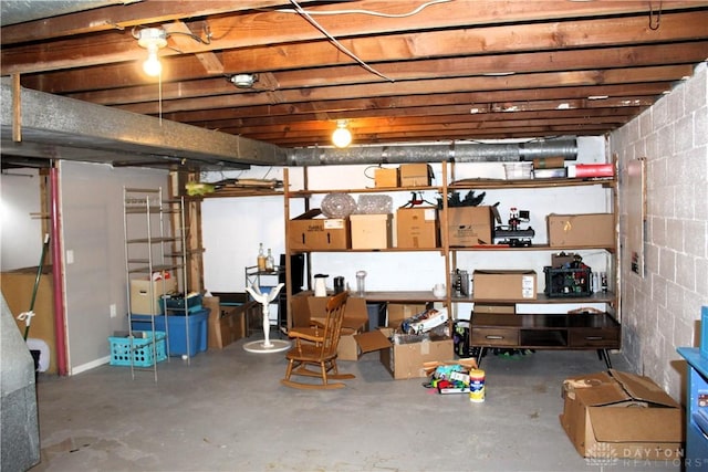 view of storage area