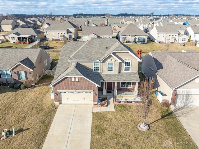 aerial view featuring a residential view