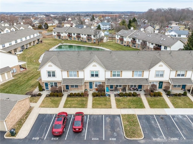 aerial view with a residential view