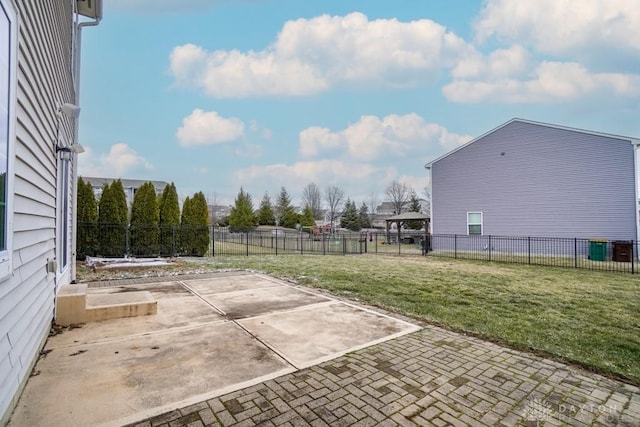 view of patio featuring a fenced backyard