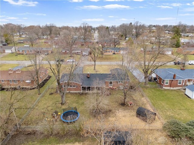 bird's eye view with a residential view