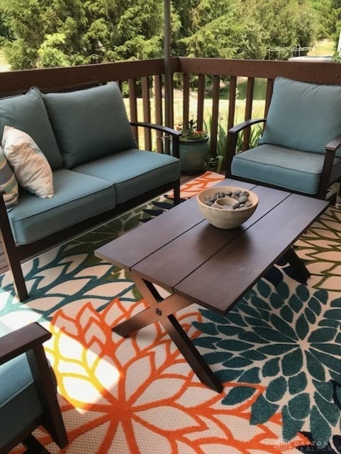 balcony featuring an outdoor living space