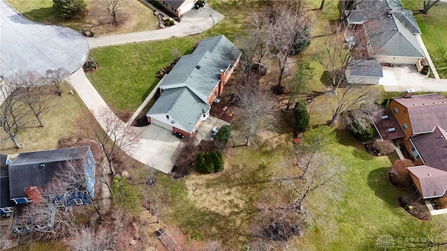 aerial view with a residential view