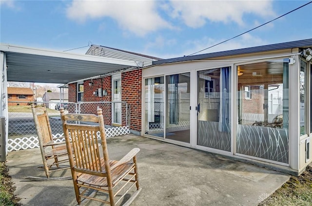 view of patio with fence