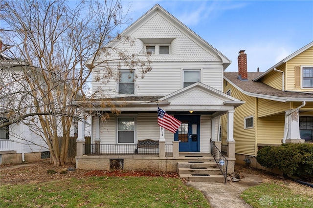 view of front of property with a porch