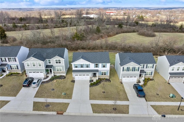 drone / aerial view with a residential view