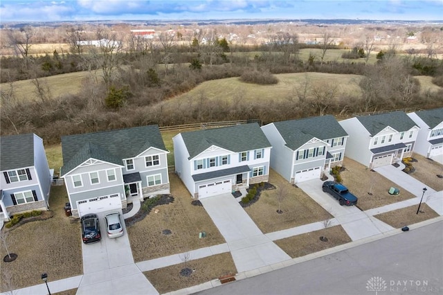 aerial view with a residential view