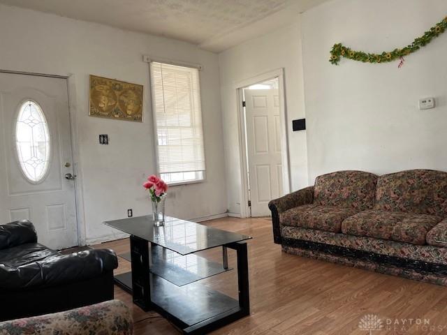 living area featuring wood finished floors