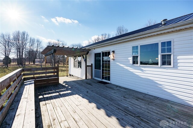 deck featuring a pergola