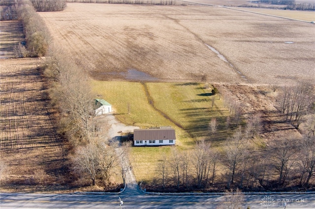 aerial view with a rural view