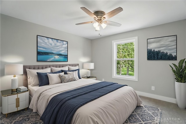 6976 Rosecliff Pl, Dayton, OH 45459 - carpeted bedroom featuring baseboards and ceiling fan