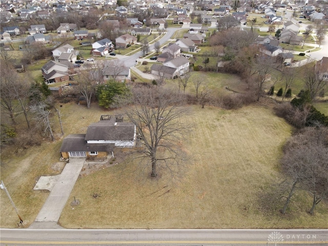 bird's eye view with a residential view