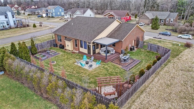 aerial view featuring a residential view