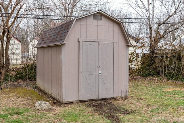 view of shed