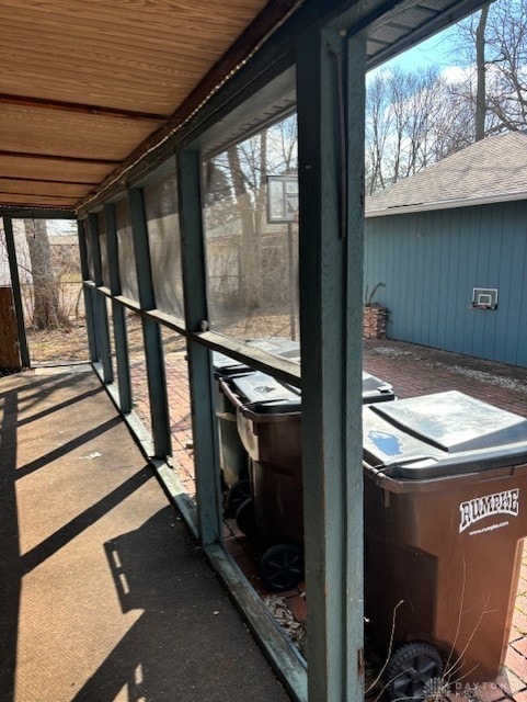 view of unfurnished sunroom