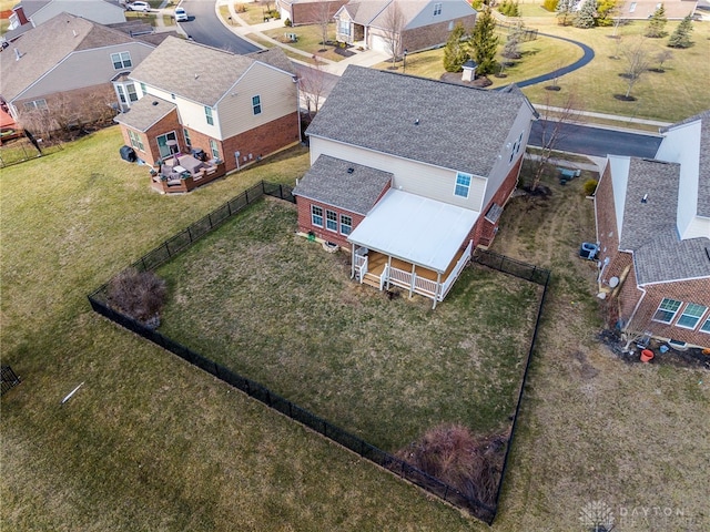 aerial view featuring a residential view