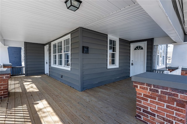 deck featuring a porch