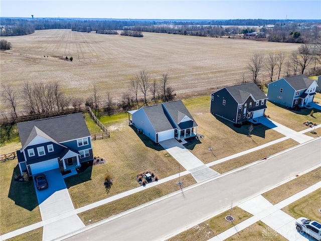 drone / aerial view with a rural view