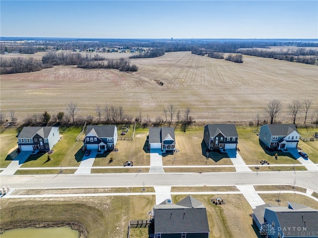 drone / aerial view with a rural view