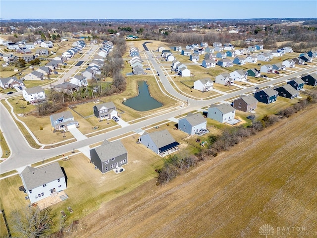 aerial view with a residential view