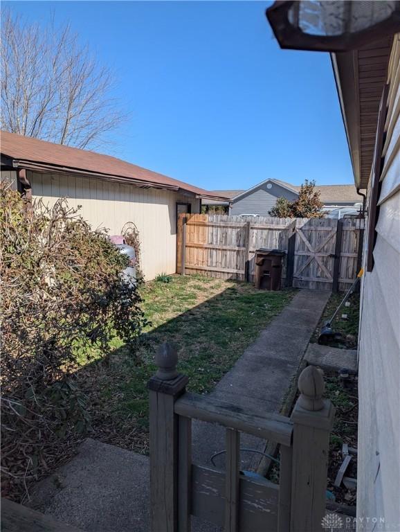 view of yard with fence