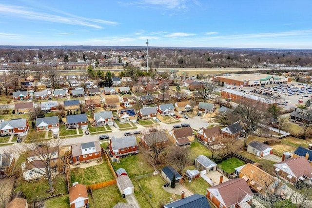 bird's eye view with a residential view