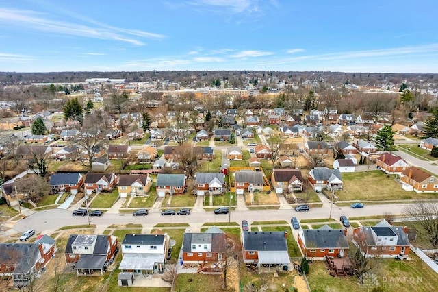 aerial view featuring a residential view