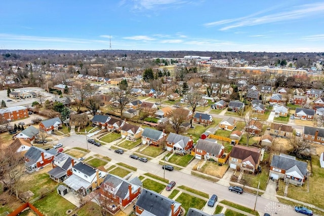 bird's eye view featuring a residential view