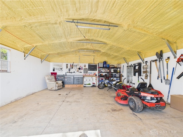 exterior space featuring a garage