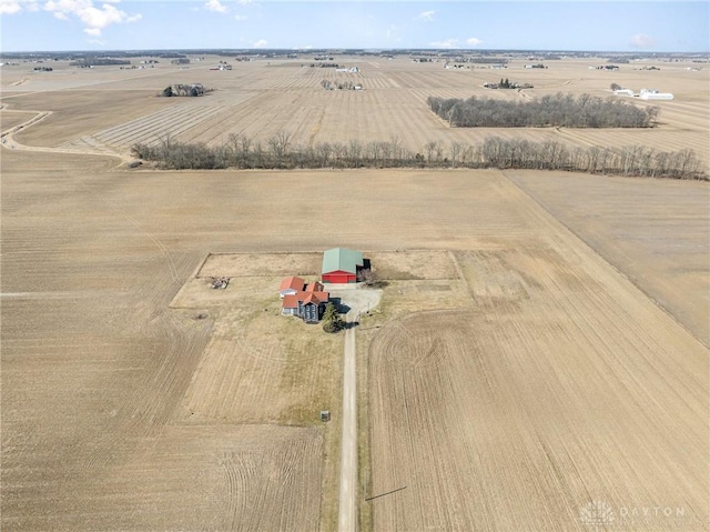 aerial view featuring a rural view