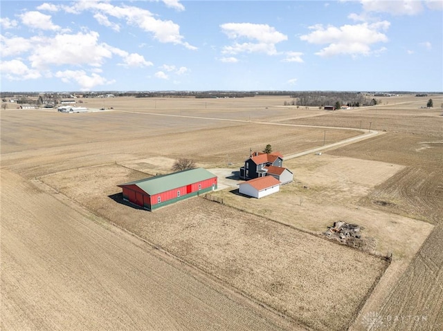 drone / aerial view with a rural view