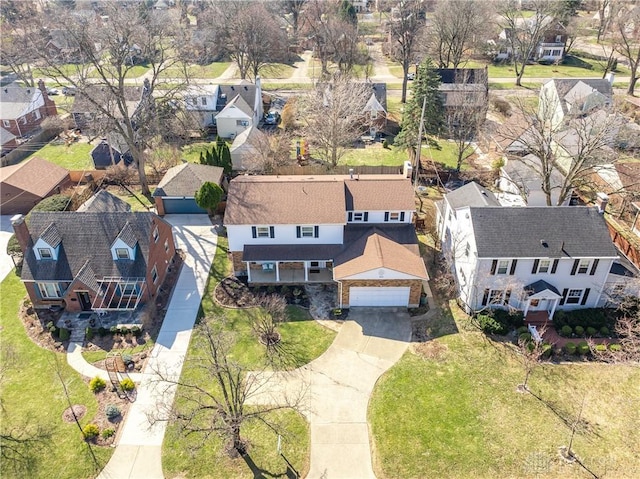 drone / aerial view with a residential view