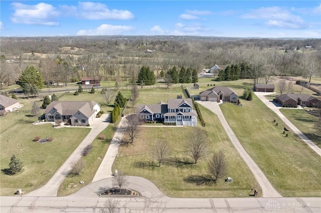 drone / aerial view with a residential view