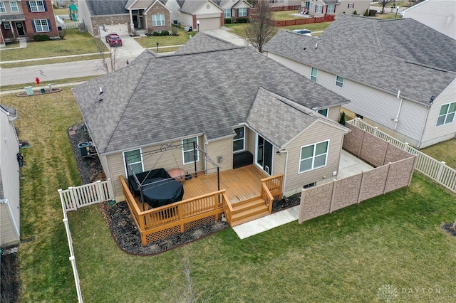 aerial view with a residential view