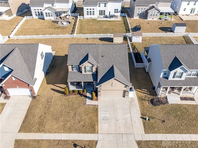 bird's eye view with a residential view