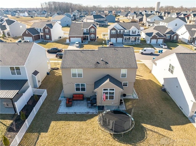 aerial view with a residential view