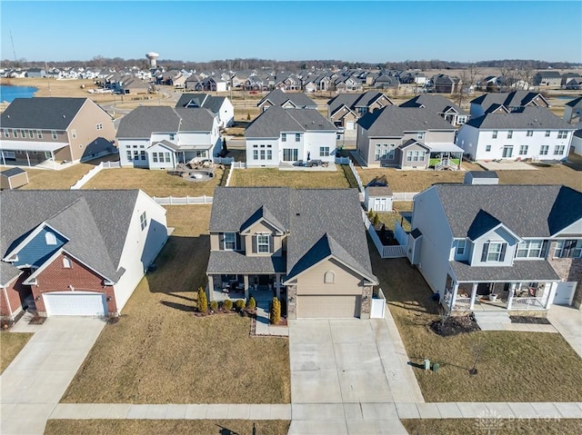 aerial view with a residential view